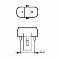 Kompaktlysrör PL-S 2-stift G23